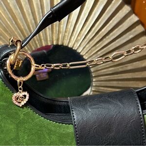 Authentic Gucci Charm paired w/Green/Black Bag Gold Details & Charm Chain! 3pc